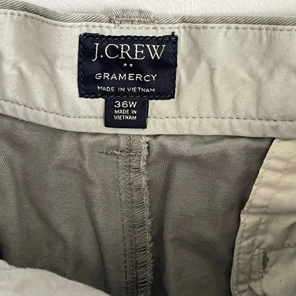 J. Crew Gramercy Men's Gray 36W Shorts button Back Pocket